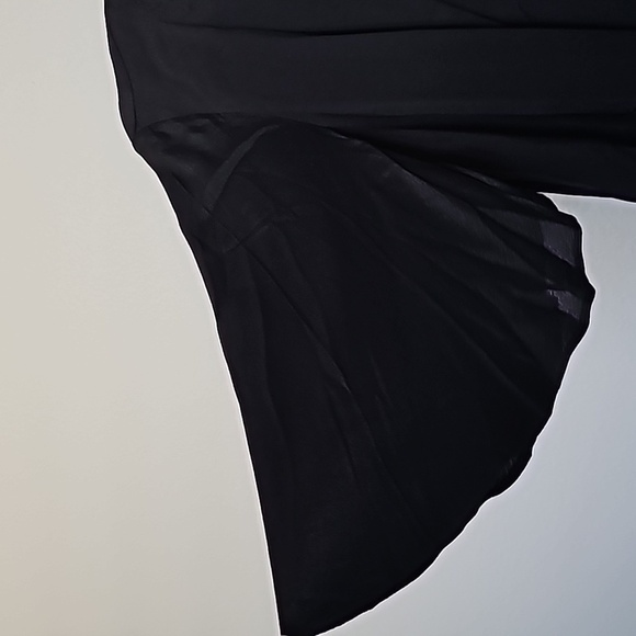 Zara Hippie Boho Whimsigoth Country black cape blouse fringe NWT XS oversized - Picture 9 of 11